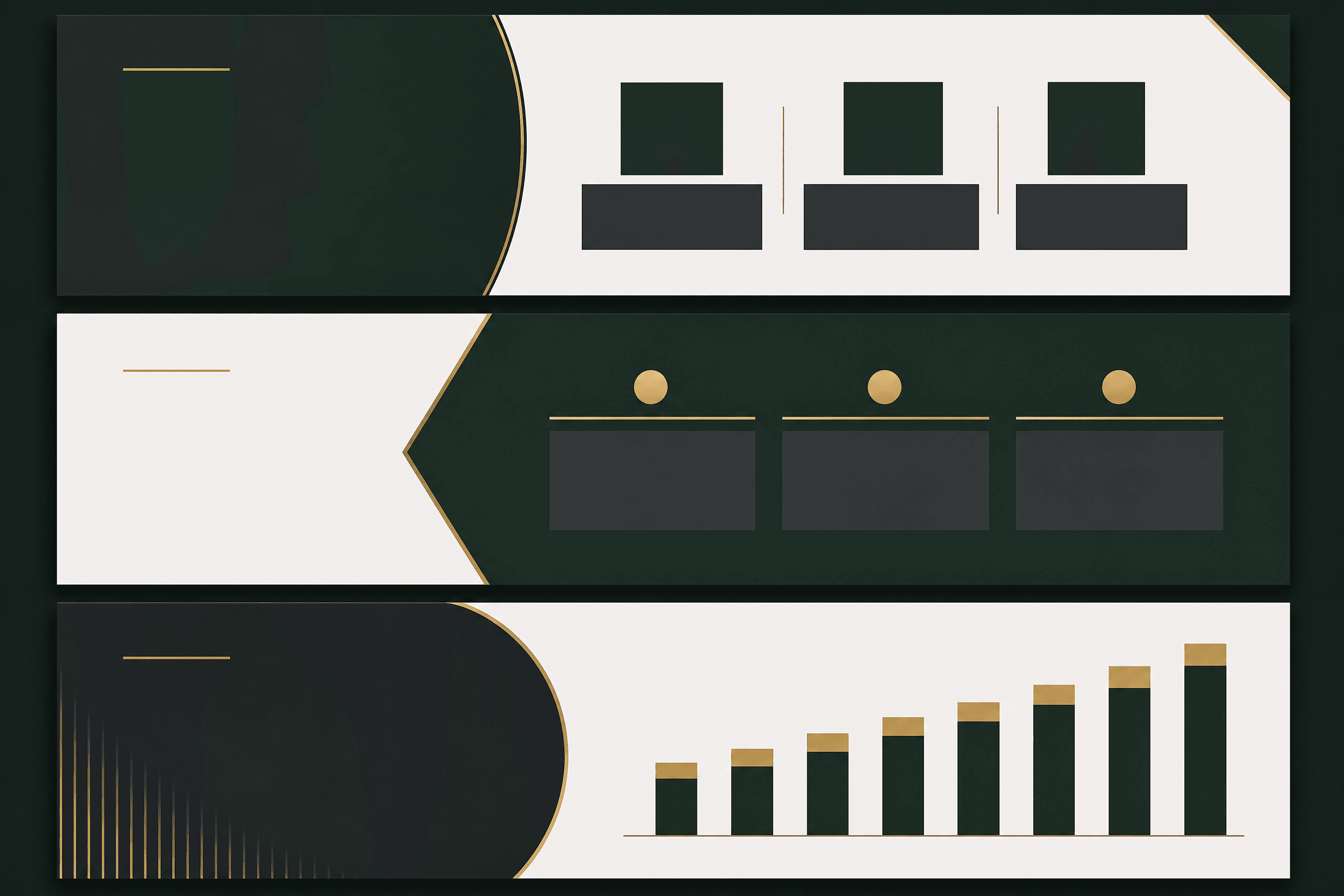 Pitch-deck slide visuals generated in the Millwright workspace